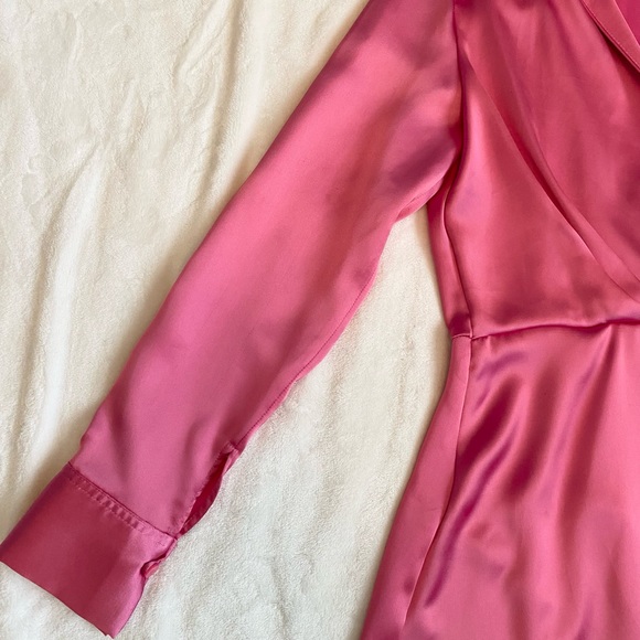 Zara Satin Effect Barbie Pink Dress XS - Picture 9 of 16